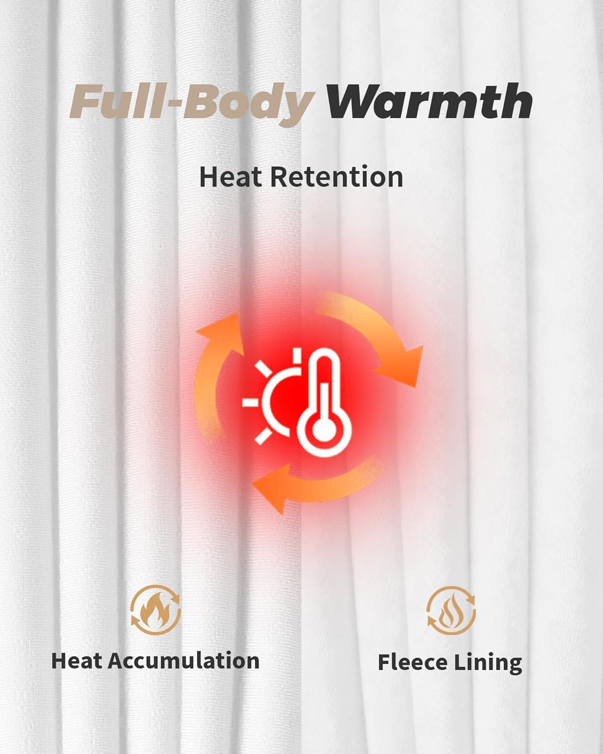 imageWEERTI Thermal Underwear for Men Long Johns with Fleece Lined Base Layer Men Cold Weather Top BottomWhite