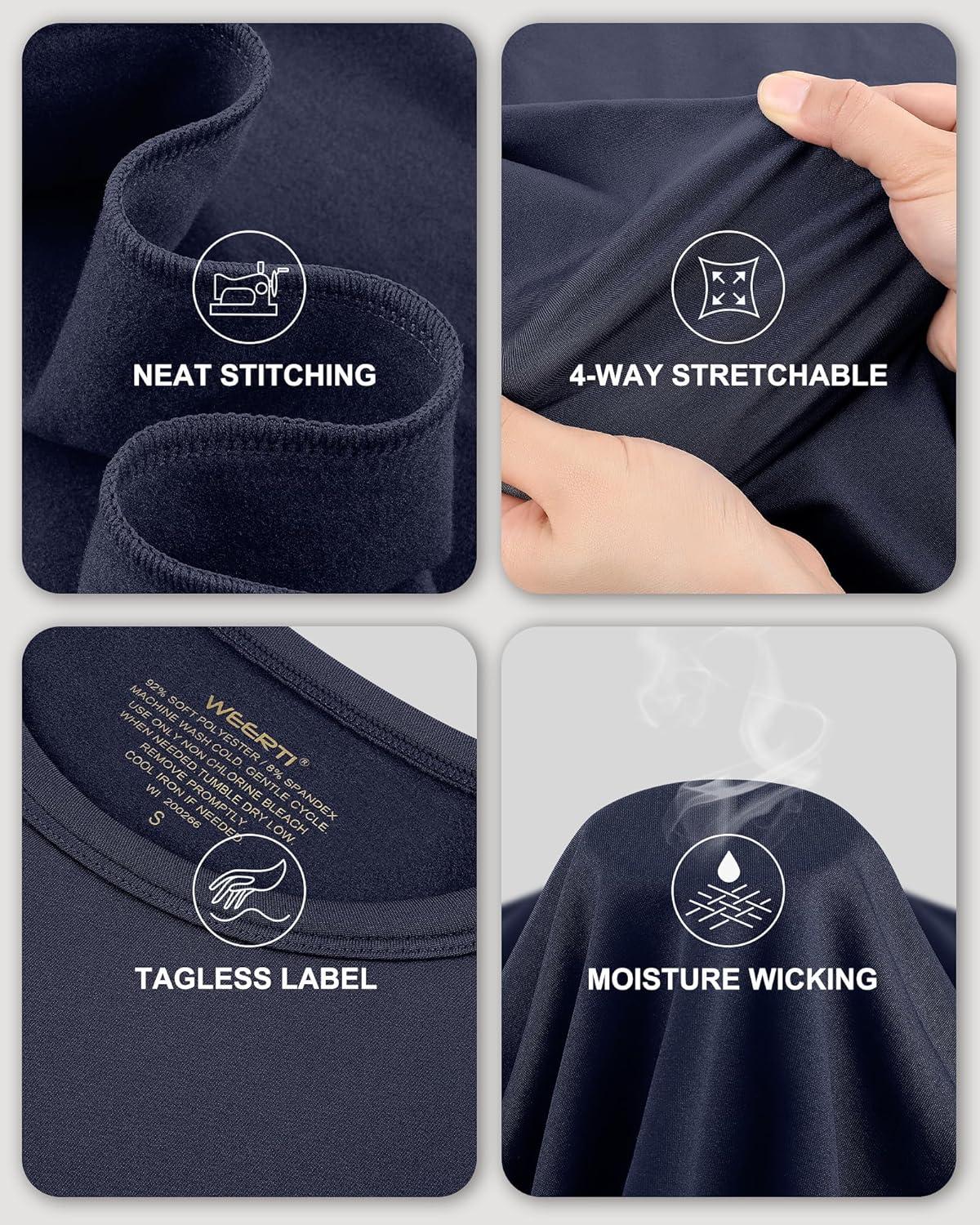 imageWEERTI Thermal Underwear for Women Long Johns with Fleece Lined Base Layer Women Cold Weather Top BottomNavy