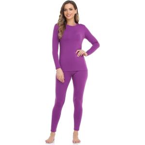 WEERTI Thermal Underwear for Women Long Johns with Fleece Lined Base Layer Women Cold Weather Top Bottom(Purple)